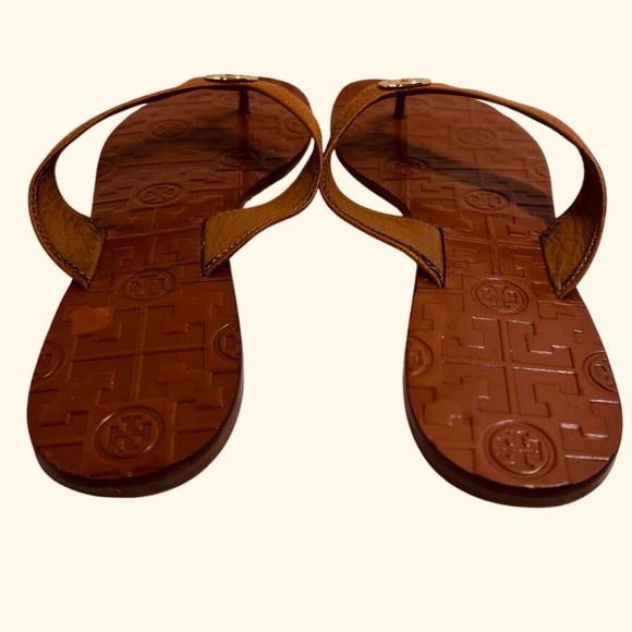 Tory Burch Thora Thong Sandals, Signature Logo Medallion, 100% Leather Size 9 - Picture 4 of 12